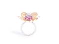 Pink Gold Ring Big Flower With Pink