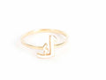 Ring Mina Yellow Gold Letter "K" White Enamel