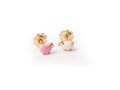Earring Y/G Pink With White Enamel Sheep
