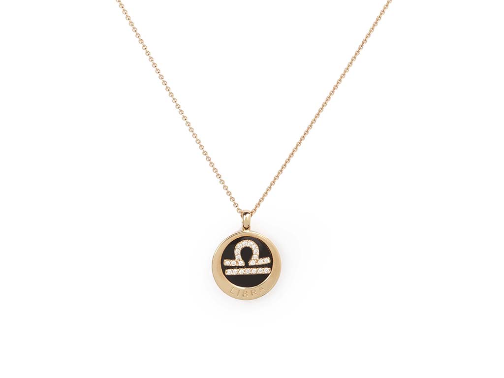 Rose Gold Necklace Libra Sign
