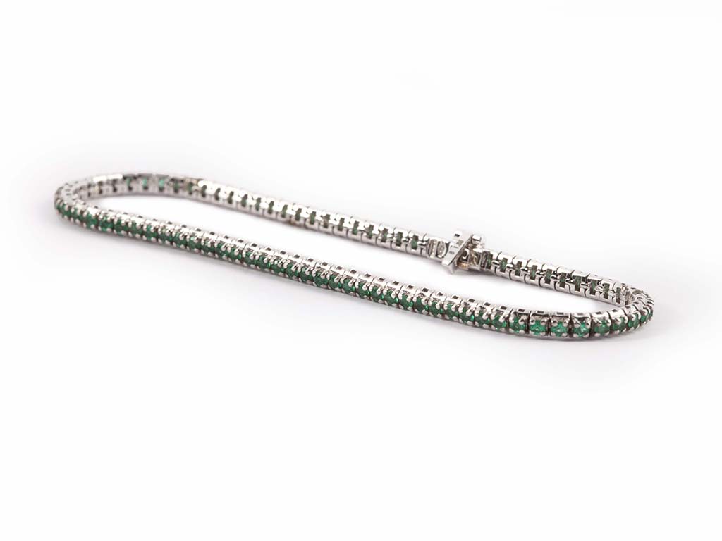 Tennis Bracelet with Emeralds