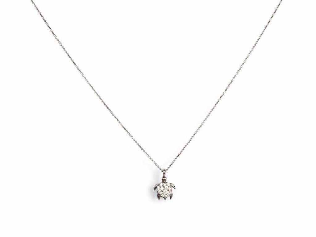 White Gold Turtle Necklace