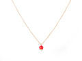 Rose Gold Necklace with Red Stone