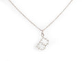 White Gold Omet Necklace Letter B with Diamonds