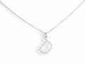 White Gold Letter D Necklace with Diamonds