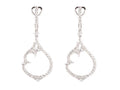 White Gold Pendant Earrings With Diamond Hoop