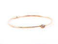 Rose Gold Oval Magnet Bangle with Diamond
