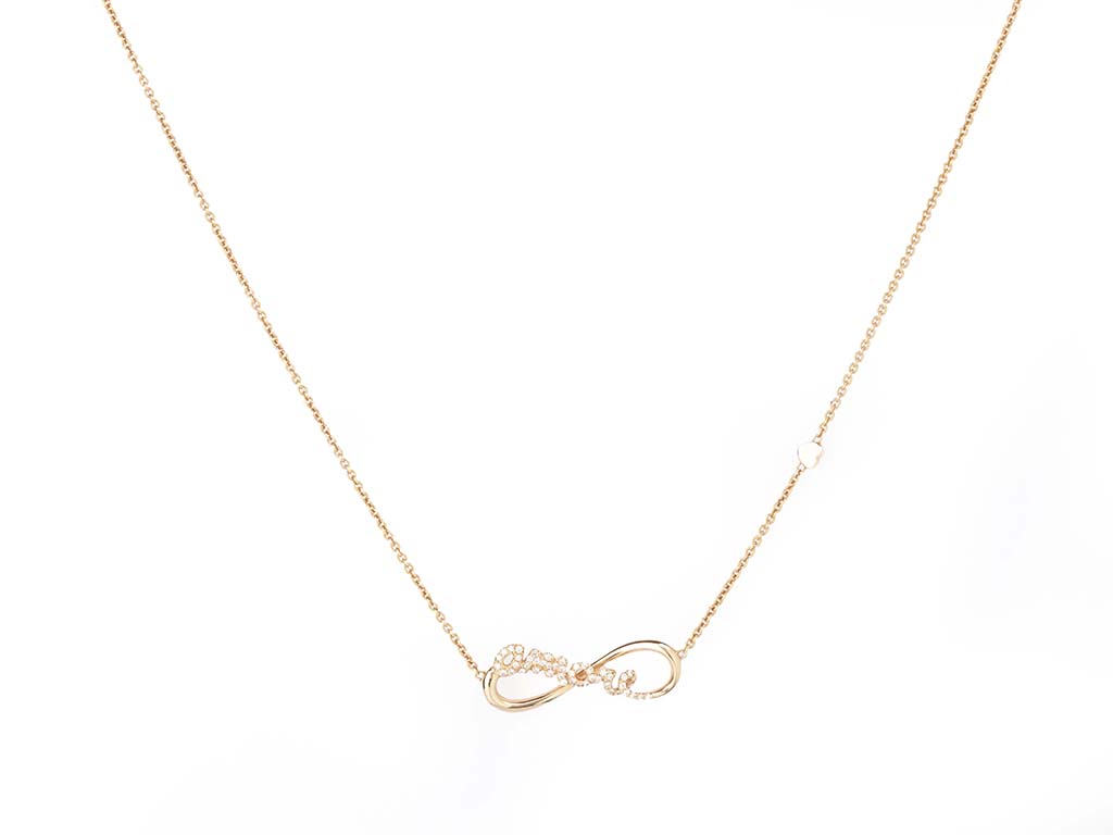 Rose Gold Amore Infinite Necklace with Diamonds