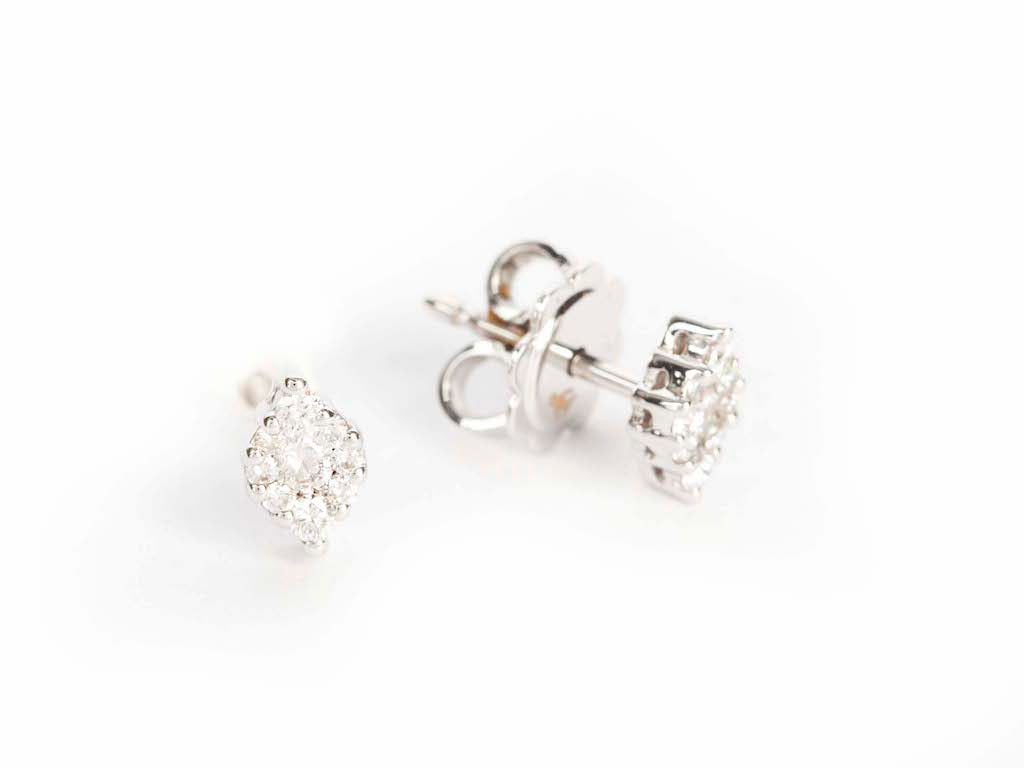 White Gold Earring Diamond Shape with Diamonds