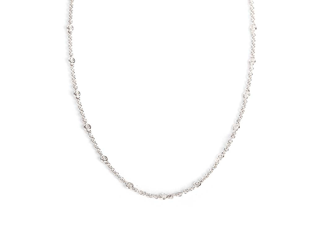 White Gold Long Necklace with Diamonds