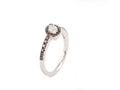 Eye Drop Shaped Ring With Dark Diamonds