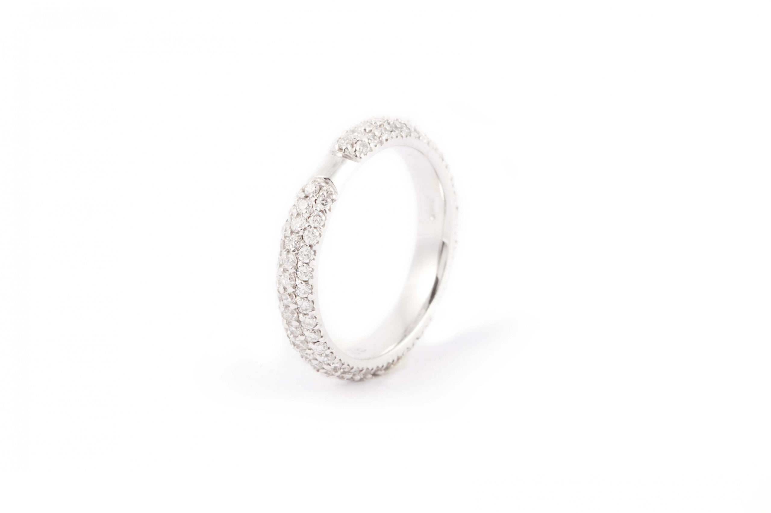 Thick Band All Diamonds Ring