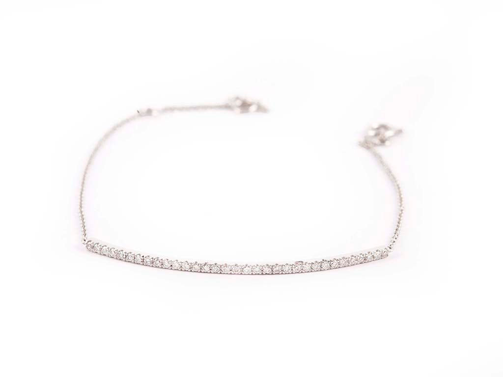 Bracelet White Gold Barrette with Diamonds