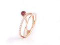 Rose Gold Ring With Diamonds & Stone