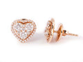 Rose gold Heart Shaped Diamond Studs