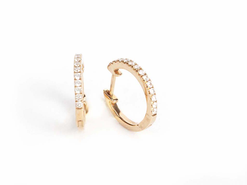 Gold Earrings with Diamonds
