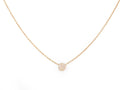 Rose Gold Necklace with Tiny Peace Sign and Diamonds