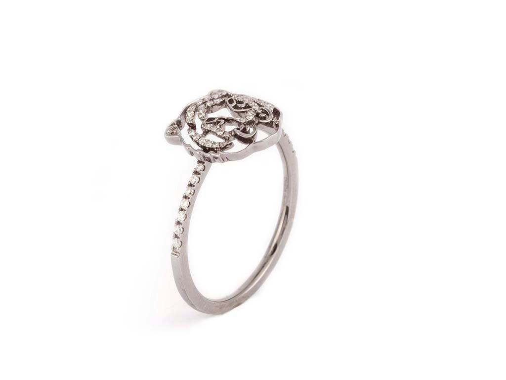Small Gold Tiger Ring with Diamonds