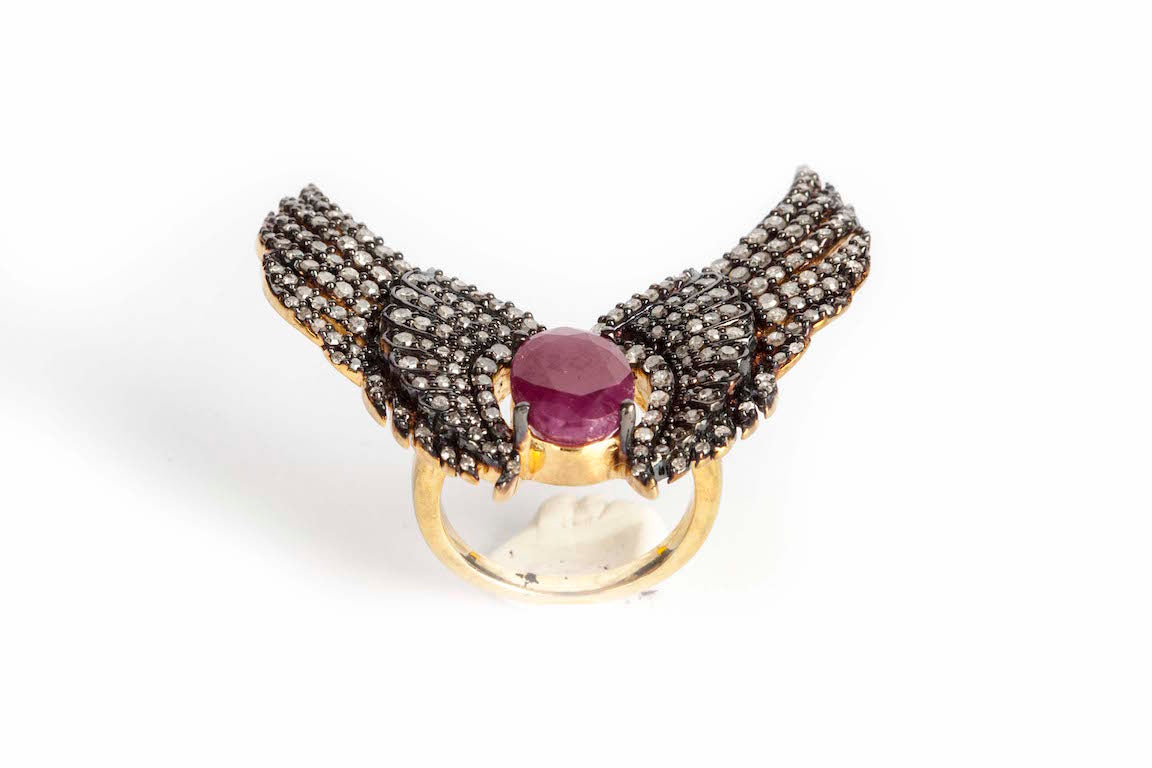 Ring with Diamonds & Ruby