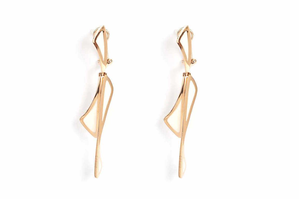 Earring White Escence & Gold 24g