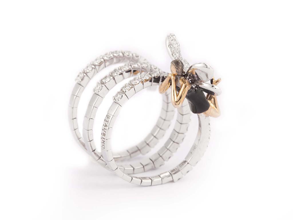 Long Spinal WG Ring With Diamond
