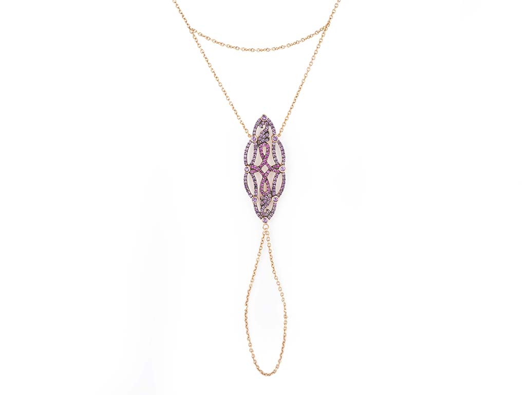 Rose Gold Ring & Bracelet Piece with Rubbies