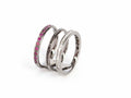 3 Lines Ring with Rubies & Black Diamonds