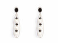 Gold Earrings with South Sea Pearls Black Diamonds
