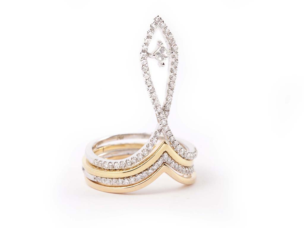 WG With YG Ring Sortija G 8,13g D 0,64ct