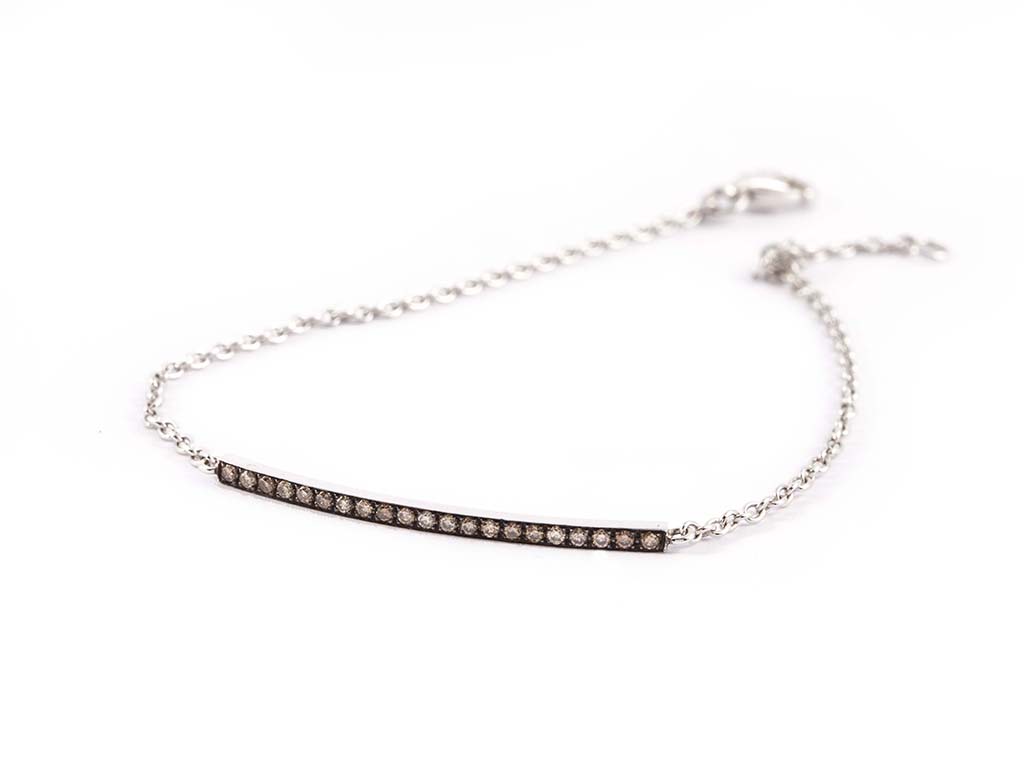 Gold Bracelet with Diamond Barrette