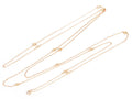 Rose Gold Long Necklace with 9 Diamonds
