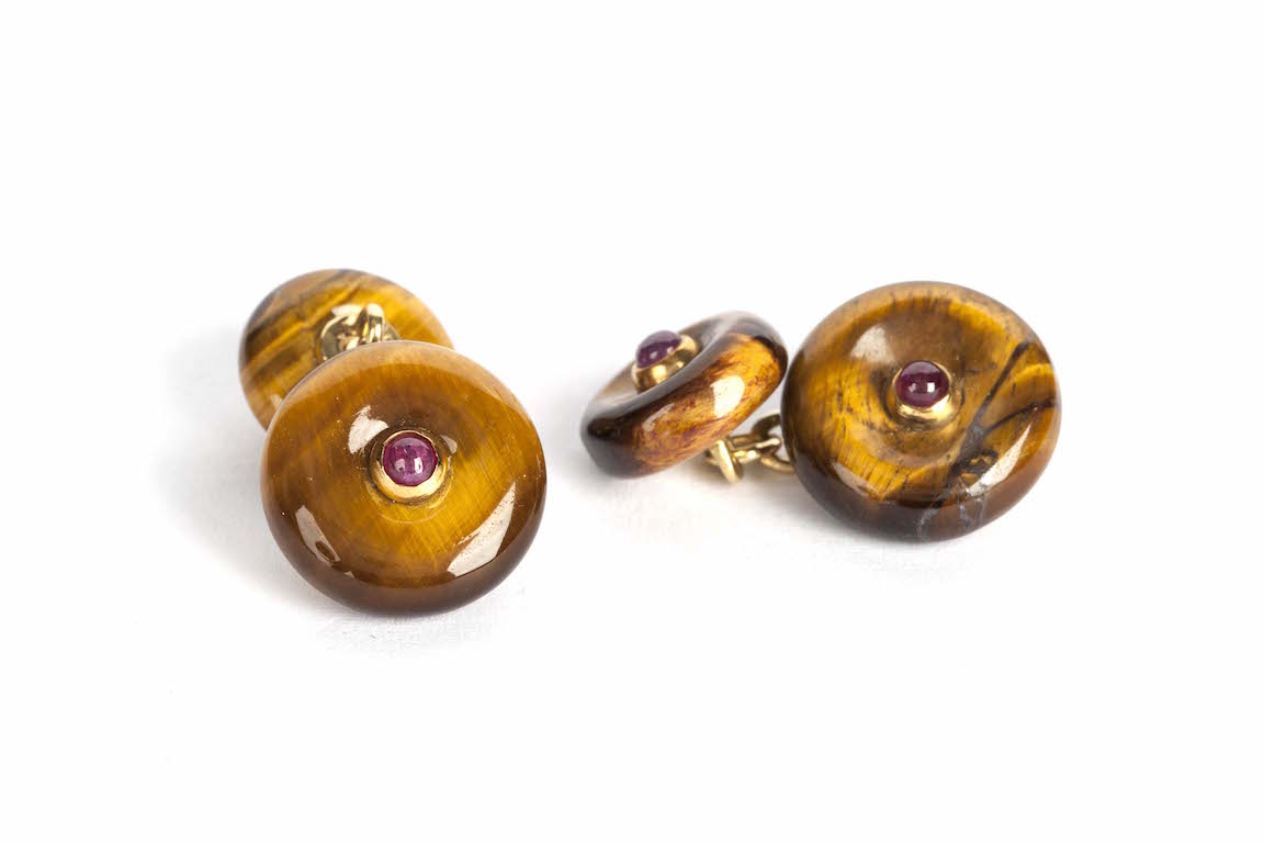 Cufflinks Round Shape Tiger