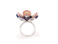 Large Flower Enamelled Purple Ring