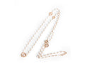 Rose Gold Long Necklace with White Agathe