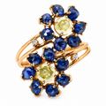 RING DIAMONDS, MILKY DIAMONDS, NATURAL BLUE SAPPHIRES