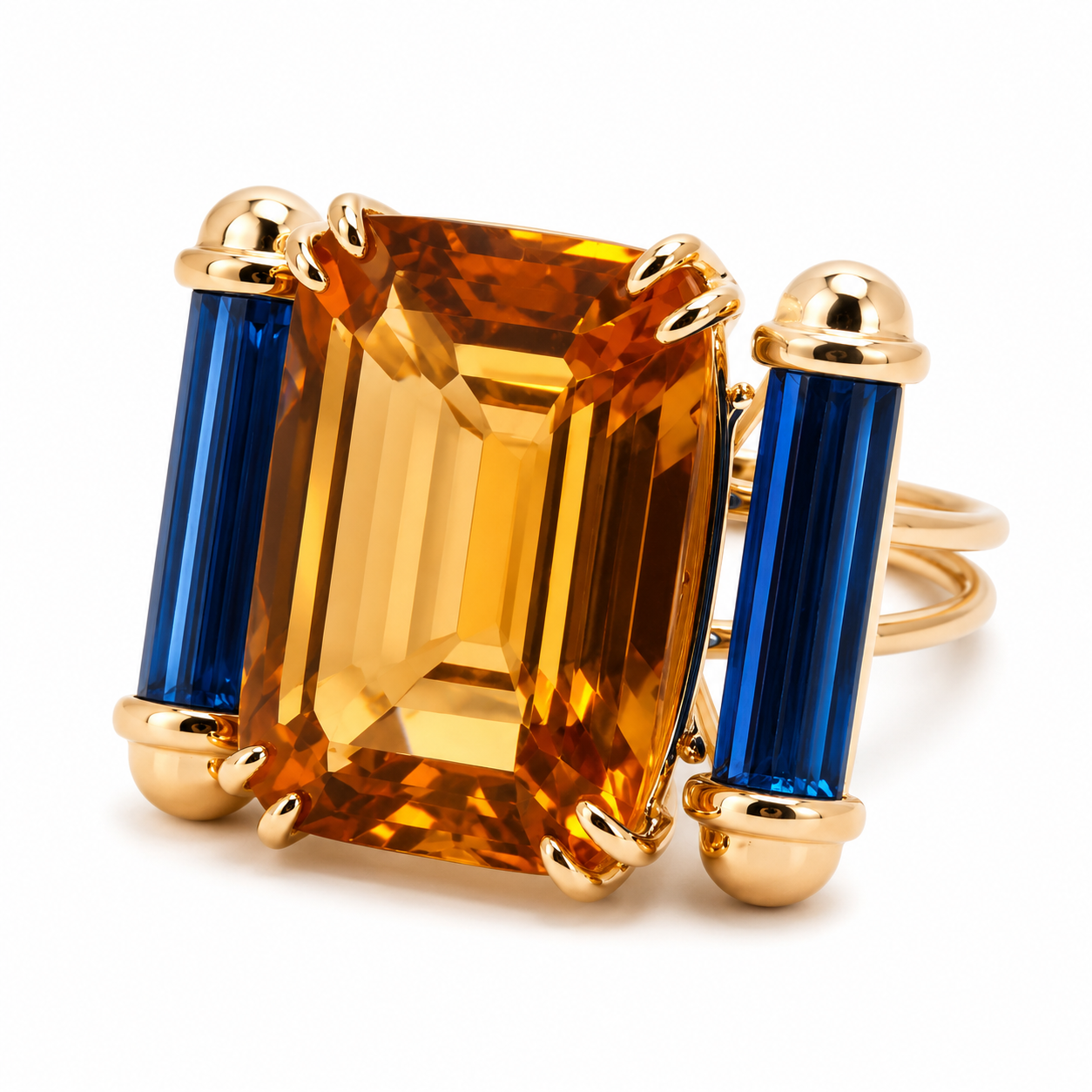 RING MADERA AND BLUE QUARTZ