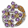 RING YELLOW DIAMONDS AND PINK SAPPHIRES