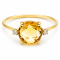 RING PINK GOLD, DIAMONDS, PERIDOT