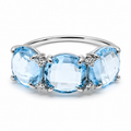 RING DIAMONDS, LIGHT BLUE TOPAZ