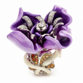 RING DIAMONDS, YELLOW SAPPHIRES, PURPLE ENAMEL