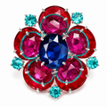 RING RUBELITE (douplet), TANZANITE (douplet), PARAIBA TOURMALINE (douplet)