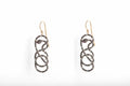 Earrings Yellow & Black Gold  Twisted Snake