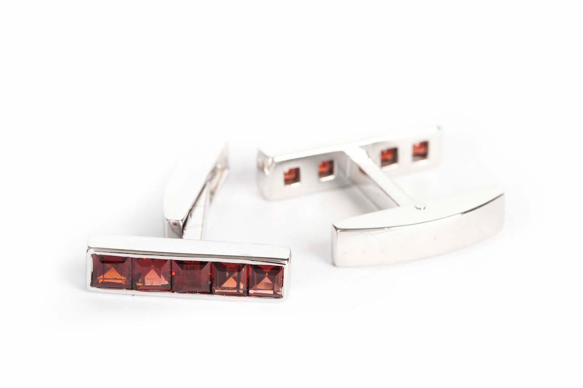 Cufflinks, Orange Sapphires