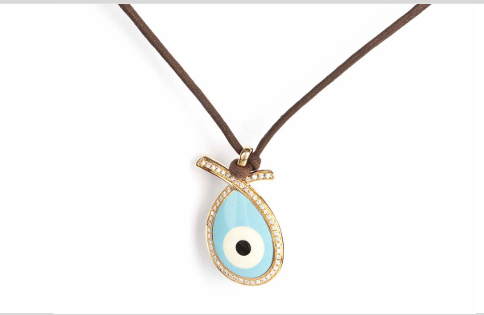 Pendant Matix with Pave Frame Turquoise