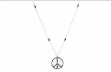 Black Gold Peace Sign Pendant