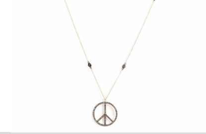 Rose Gold Peace Sign Pendant