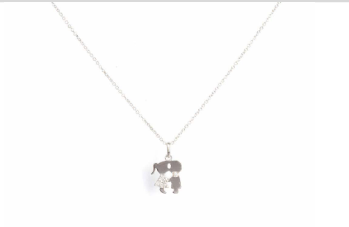 White Gold Boy/Girl Necklace with Diamonds
