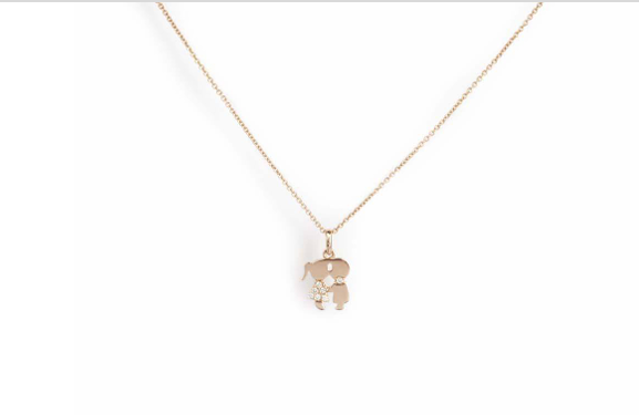 Rose Gold Boy/Girl Necklace with Diamonds