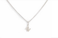 Small White Gold Letter N Necklace with Diamonds