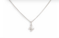 Small White Gold Letter H Necklace with Diamonds